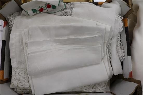 A group of table linen (Ex. Count John de Bendera)